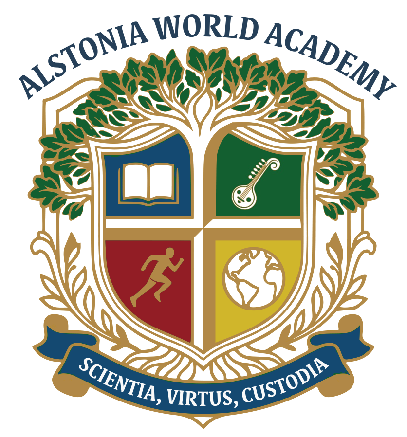 Alstonia World Academy official crest